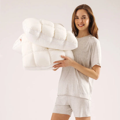 ☁️Fluffy PuffGrid Bed Pillow for All Sleepers